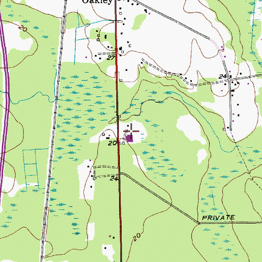 Topographic Map of Oakley Careers Center, SC