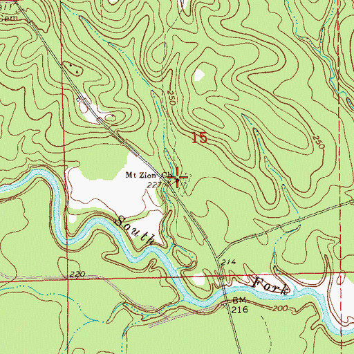 Topographic Map of Mount Zion Church, AL