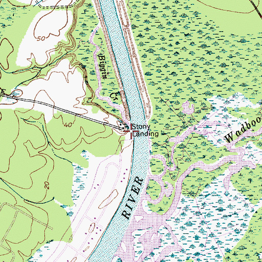 Topographic Map of Old Santee Canal State Park, SC