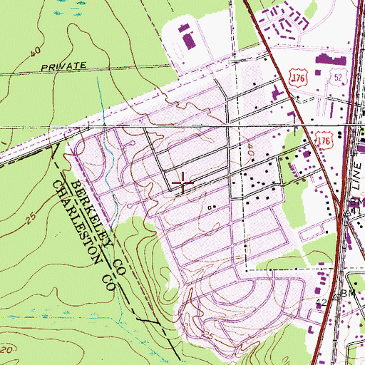 Topographic Map of Pineview Hills, SC