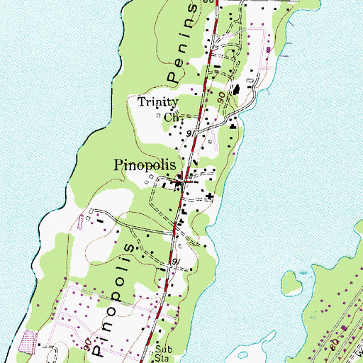 Topographic Map of Pinopolis United Methodist Church, SC