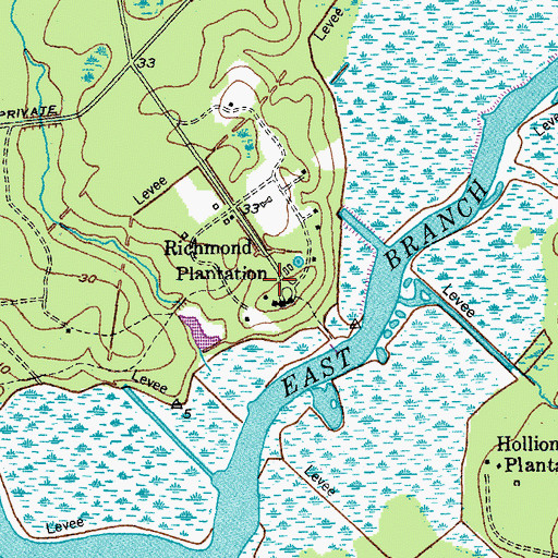 Topographic Map of Richmond Plantation Cemetery, SC
