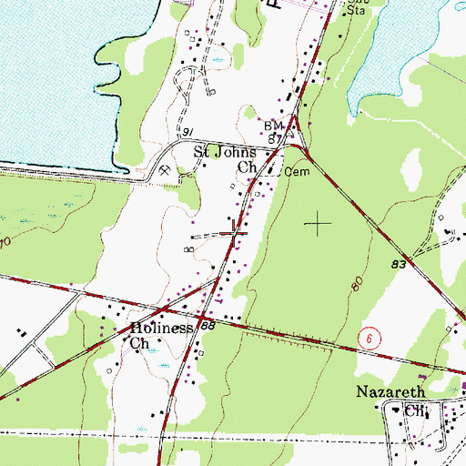 Topographic Map of Sugar Hill, SC