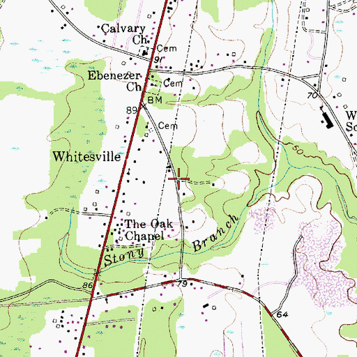 Topographic Map of The Cottage, SC
