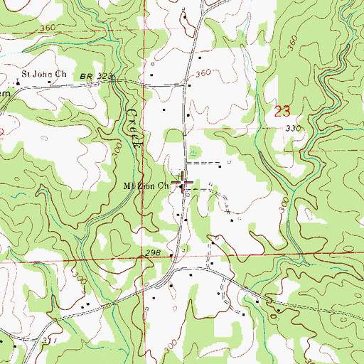 Topographic Map of Mount Zion Church, AL