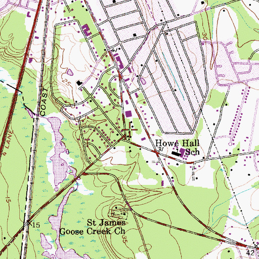 Topographic Map of Trinity Church, SC