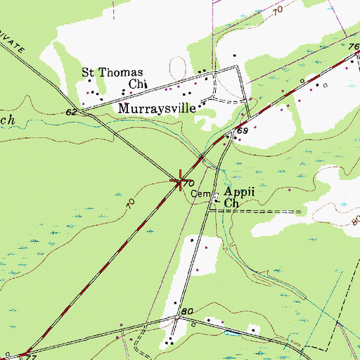 Topographic Map of Tuckertown, SC