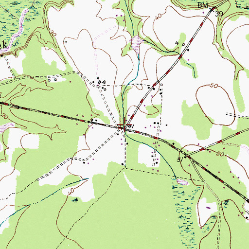 Topographic Map of Wadboo, SC