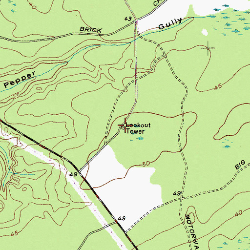 Topographic Map of Wando Lookout Tower, SC