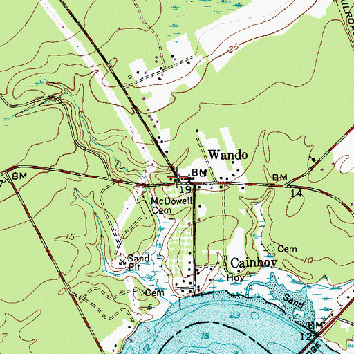 Topographic Map of Wando School (historical), SC