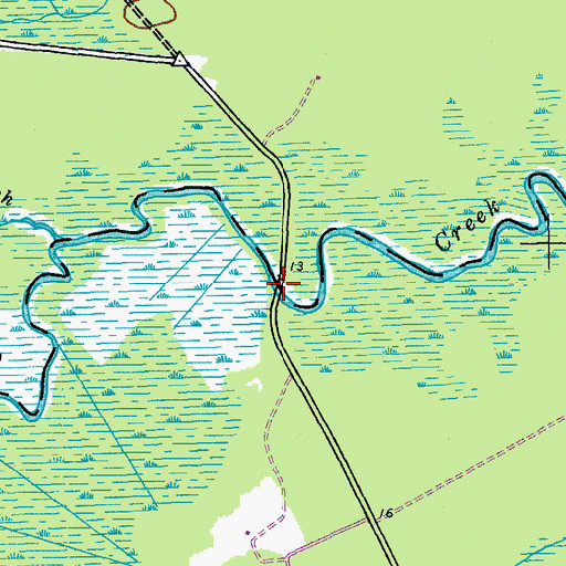 Topographic Map of Water Horn Ferry (historical), SC