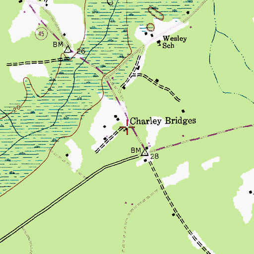 Topographic Map of Wesley Church, SC