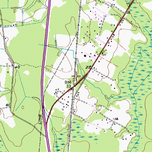 Topographic Map of Whispering Pines Cemetery, SC