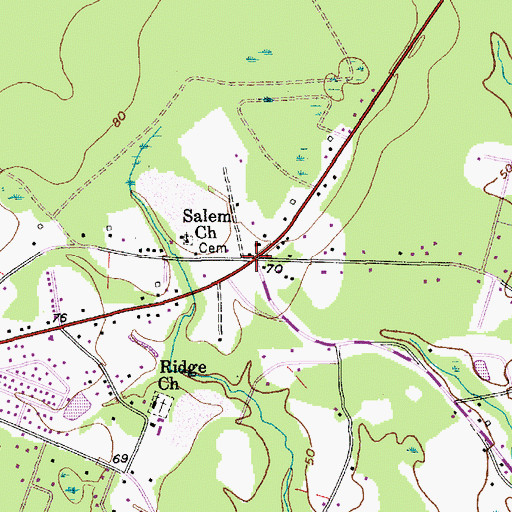 Topographic Map of Wide Awake, SC