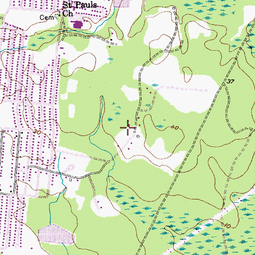 Topographic Map of Woodland Heights, SC