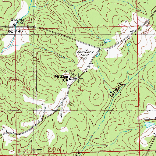 Topographic Map of Mount Zion Church, AL