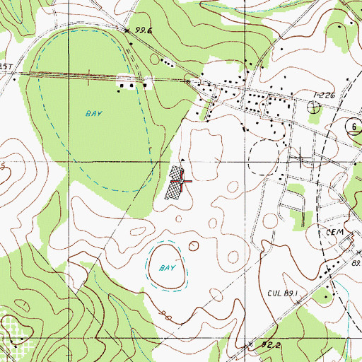 Topographic Map of Calhoun County High School, SC