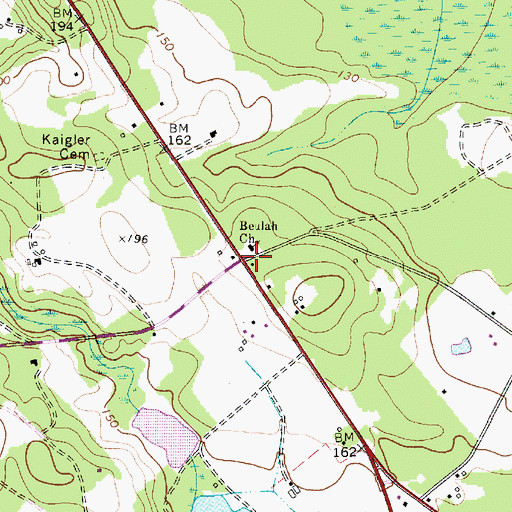 Topographic Map of Denny Memorial Church (historical), SC