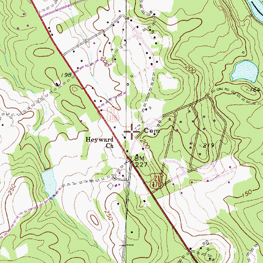Topographic Map of Hagood Church, SC