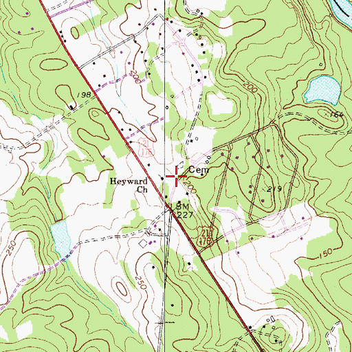 Topographic Map of Heyward School (historical), SC
