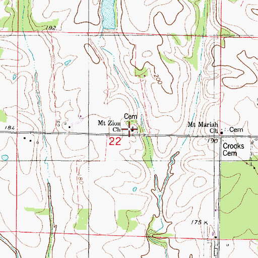 Topographic Map of Mount Zion Church, AL
