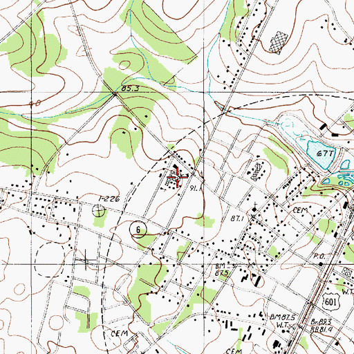 Topographic Map of John Ford Middle School, SC