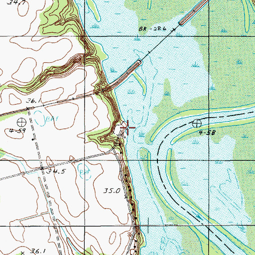 Topographic Map of Low Falls Landing, SC