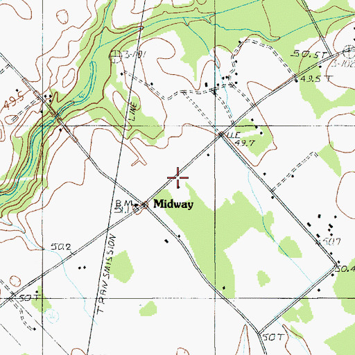 Topographic Map of Midway School (historical), SC