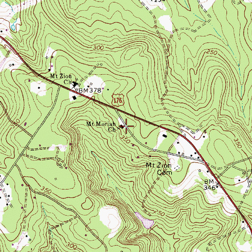 Topographic Map of Mount Moriah School (historical), SC