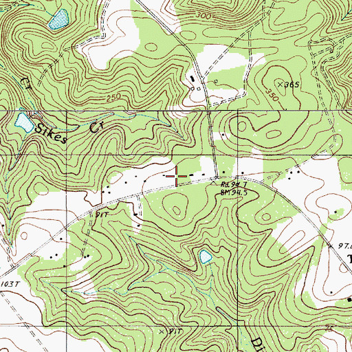Topographic Map of Mount Olive School (historical), SC