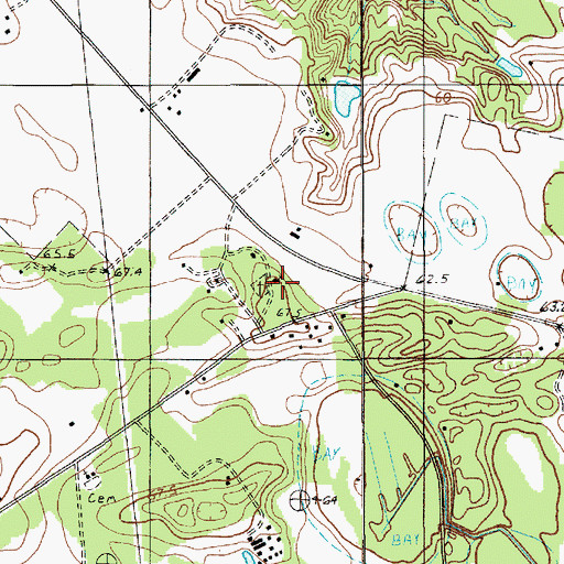 Topographic Map of Saint Lukes School (historical), SC