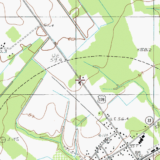 Topographic Map of Saint Peters Church, SC