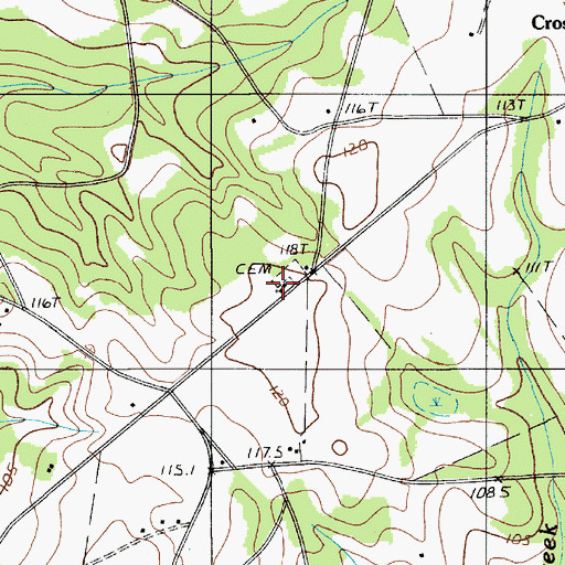Topographic Map of Saint Peters Church, SC