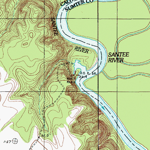 Topographic Map of Saw Dust Landing, SC