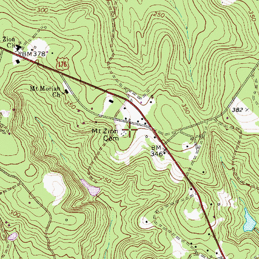 Topographic Map of Zion Church (historical), SC