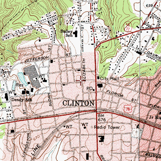 Topographic Map of Academy Street School (historical), SC