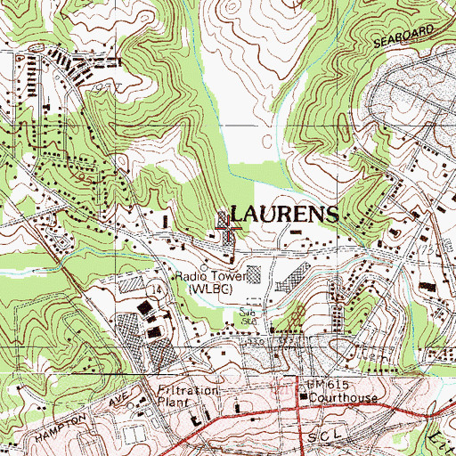 Topographic Map of Barksdale Square Shopping Center, SC