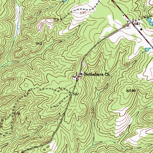 Topographic Map of Bethabara Cemetery, SC