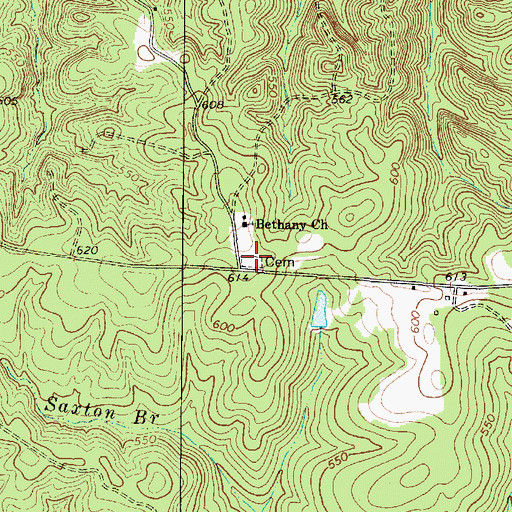 Topographic Map of Bethany Cemetery, SC