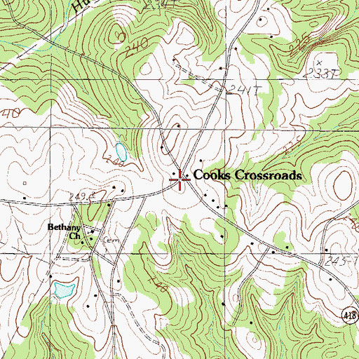 Topographic Map of Bethany School (historical), SC