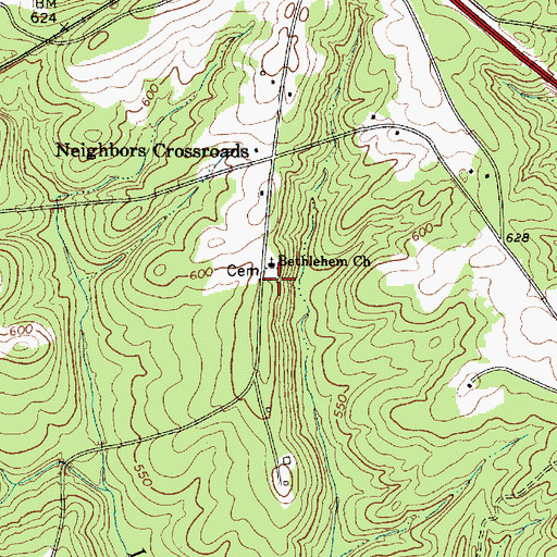 Topographic Map of Bethlehem Cemetery, SC