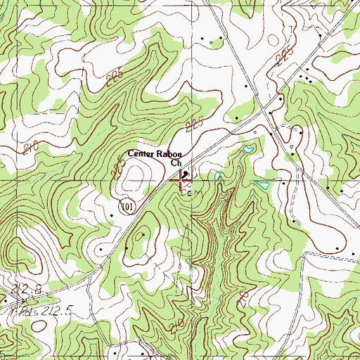 Topographic Map of Center Rabon School (historical), SC