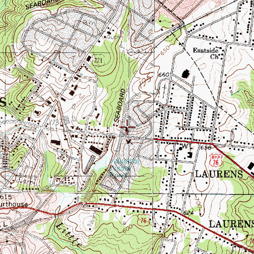 Topographic Map of Central United Methodist Church, SC