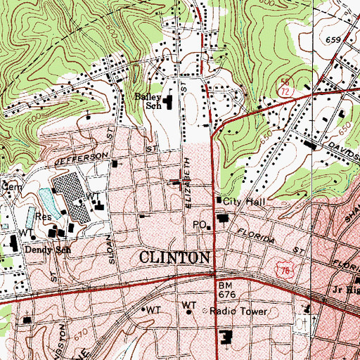 Topographic Map of Church of God, SC