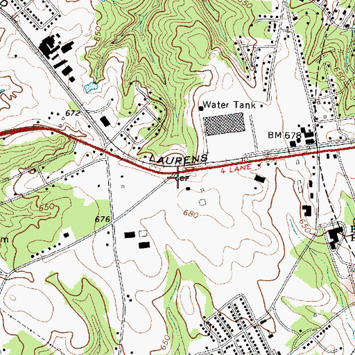 Topographic Map of Copeland Shopping Plaza, SC
