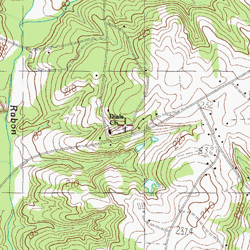 Topographic Map of Dials Cemetery, SC
