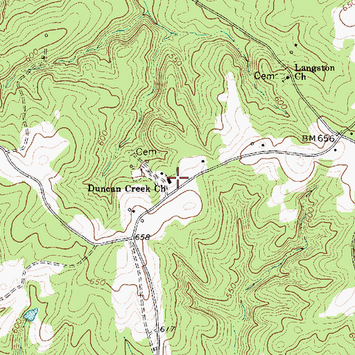 Topographic Map of Duncan Creek School (historical), SC