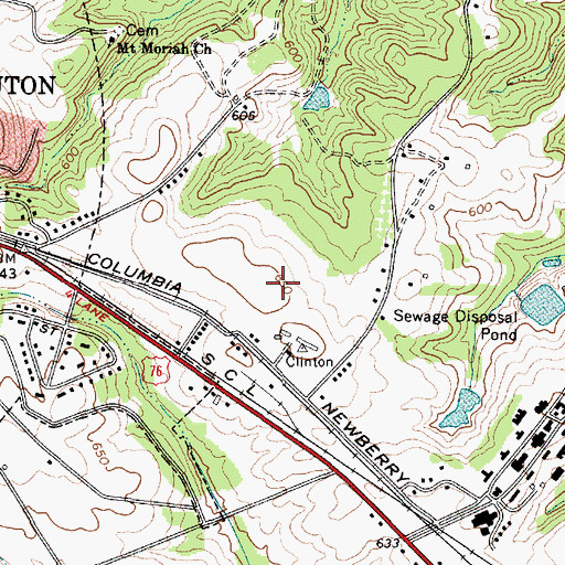 Topographic Map of Eastside Elementary School, SC