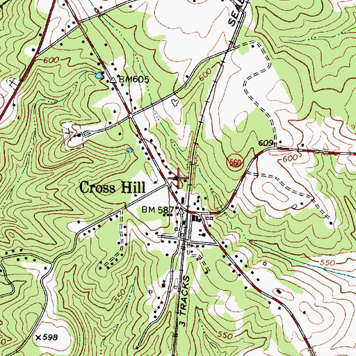 Topographic Map of First Baptist Church, SC