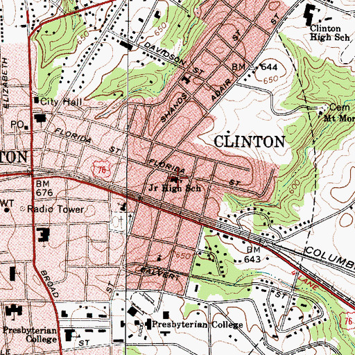 Topographic Map of Florida Street School (historical), SC